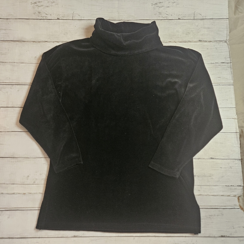 Sag Harbor Black Velvet Turtleneck Size‎ Small